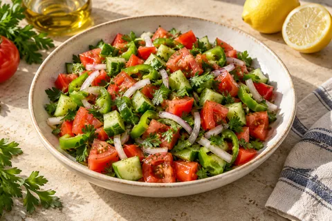 Çoban Salata — servis edilmiş yemek