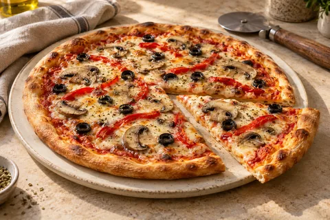 Ev Yapımı Pizza — servis edilmiş yemek