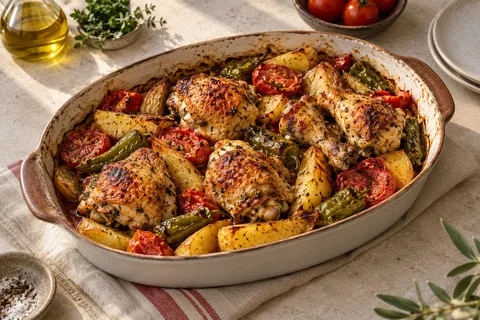 Fırında Tavuk Patates — servis edilmiş yemek