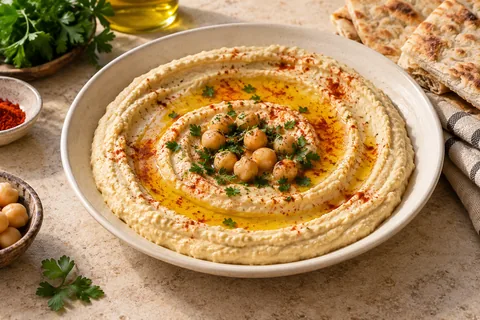Humus — servis edilmiş yemek
