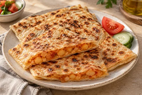 Patatesli Gözleme — servis edilmiş yemek