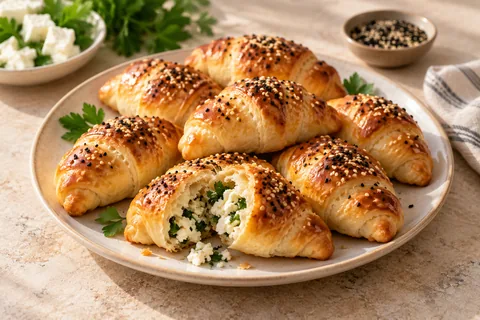Mayalı Peynirli Poğaça — servis edilmiş yemek
